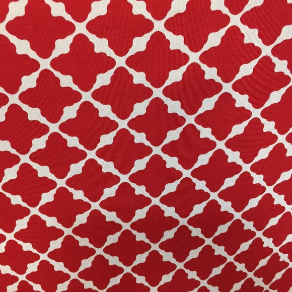 Kim Roger Red & White Latice Print Cotton Top White - Picture 15 of 15